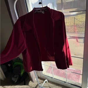 Joanna stretchy red zip jacket